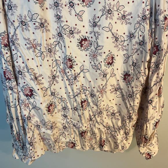 Rebecca Taylor SZ 14 Silk Blend Floral Asymmetric Ruffled Shoulder Blouse - Picture 13 of 13